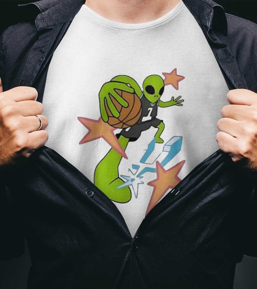 San Antonio Spurs Alien Basketball Dunking Stars T-Shirt