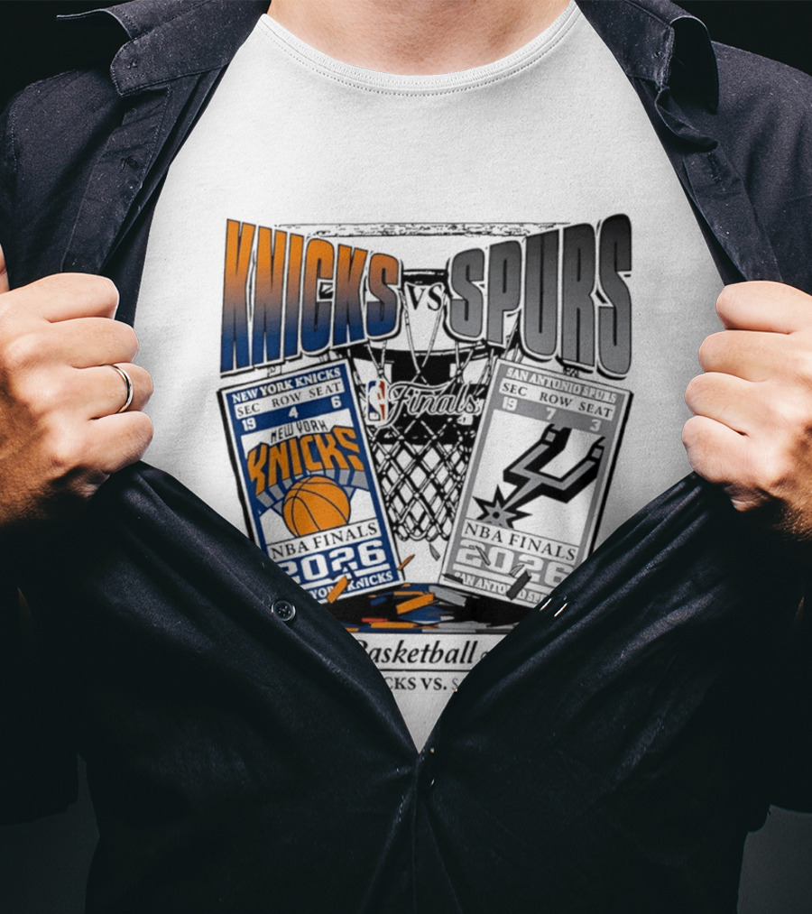 New York Knicks Vs San Antonio Spurs NBA Finals Tickets 2026 National Basketball Association T-Shirt