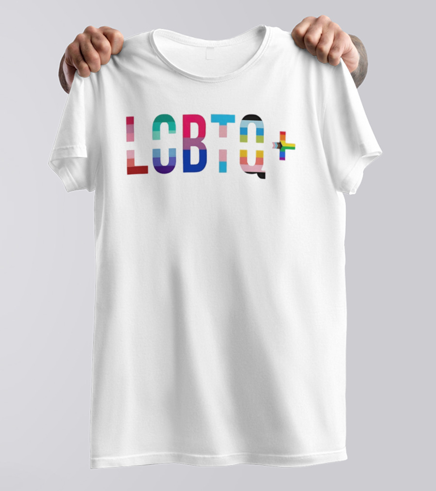 LGBTQ Plus Pride Colorful Flag Letters T-Shirt