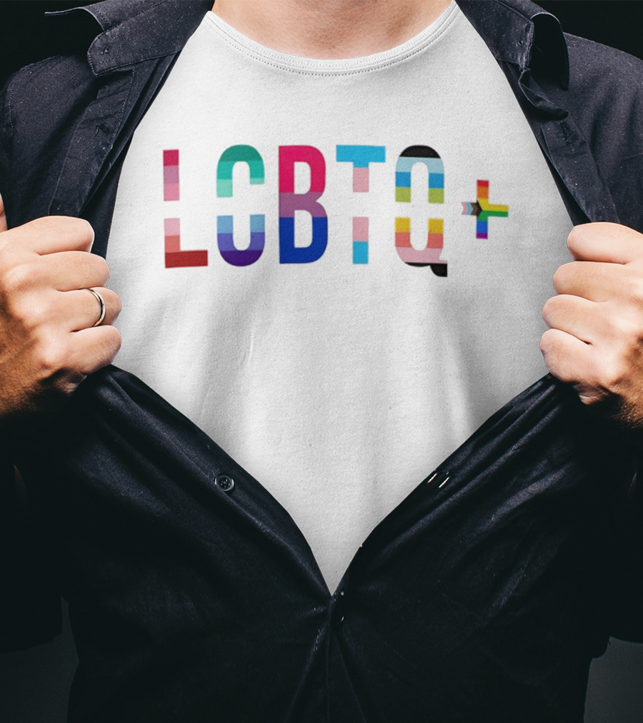 LGBTQ Plus Pride Colorful Flag Letters T-Shirt