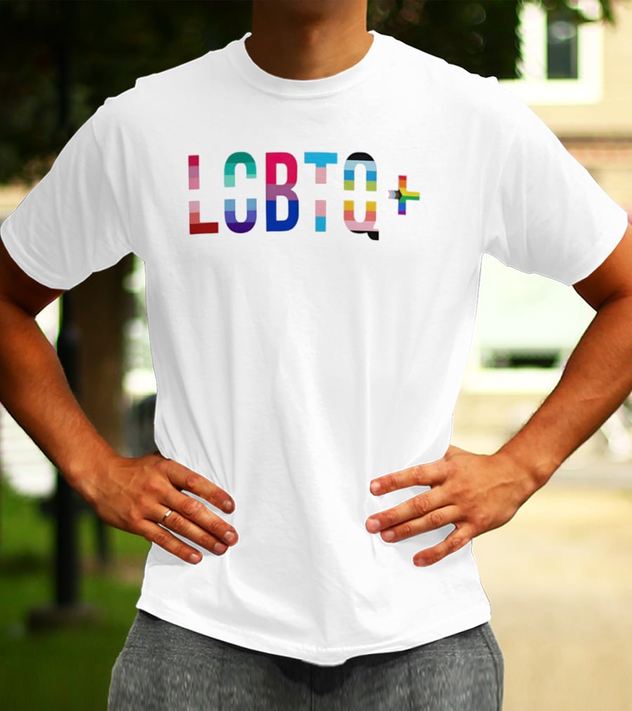 LGBTQ Plus Pride Colorful Flag Letters T-Shirt