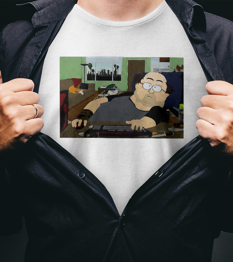 Gamer South Park Meme Online Gaming Guy Couch Scene T-Shirt