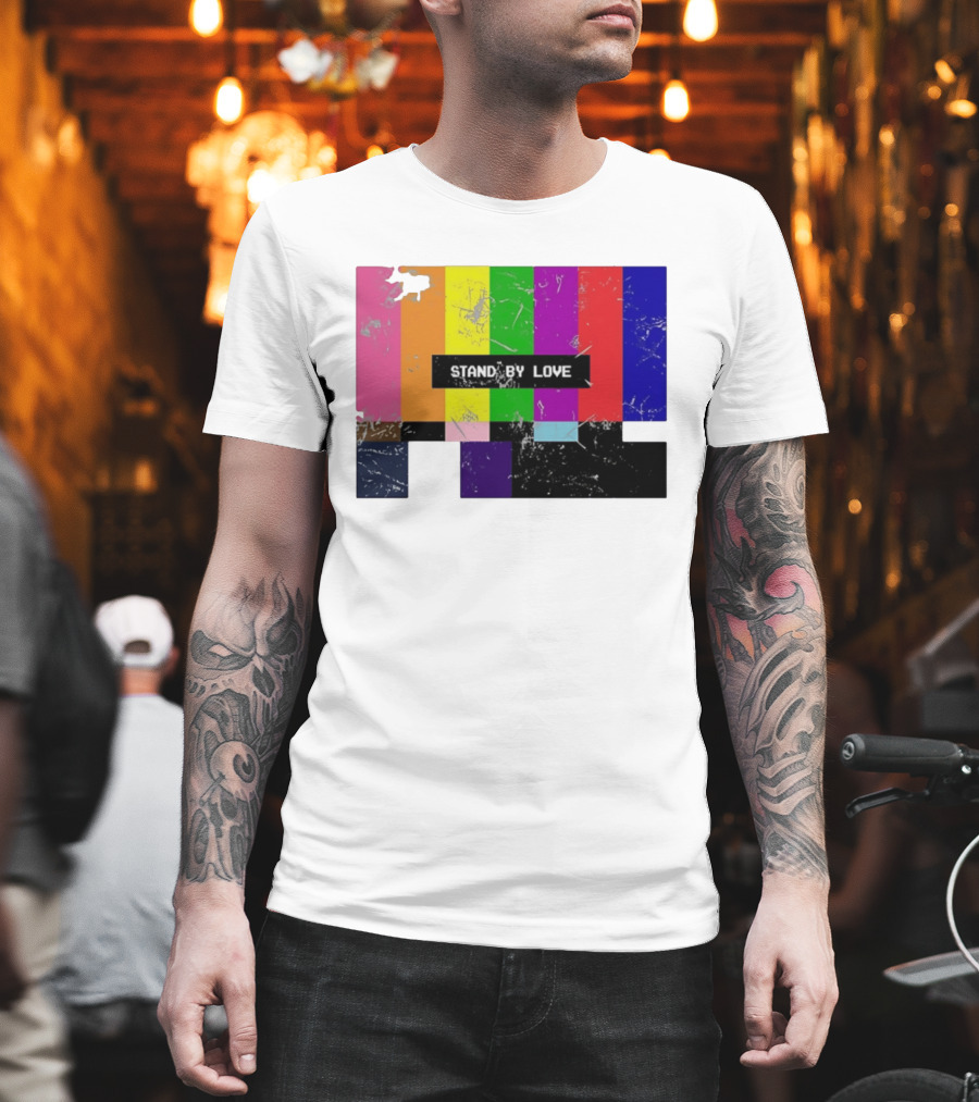 Stand By Love Retro TV Rainbow Pride Multicolor Lines T-Shirt