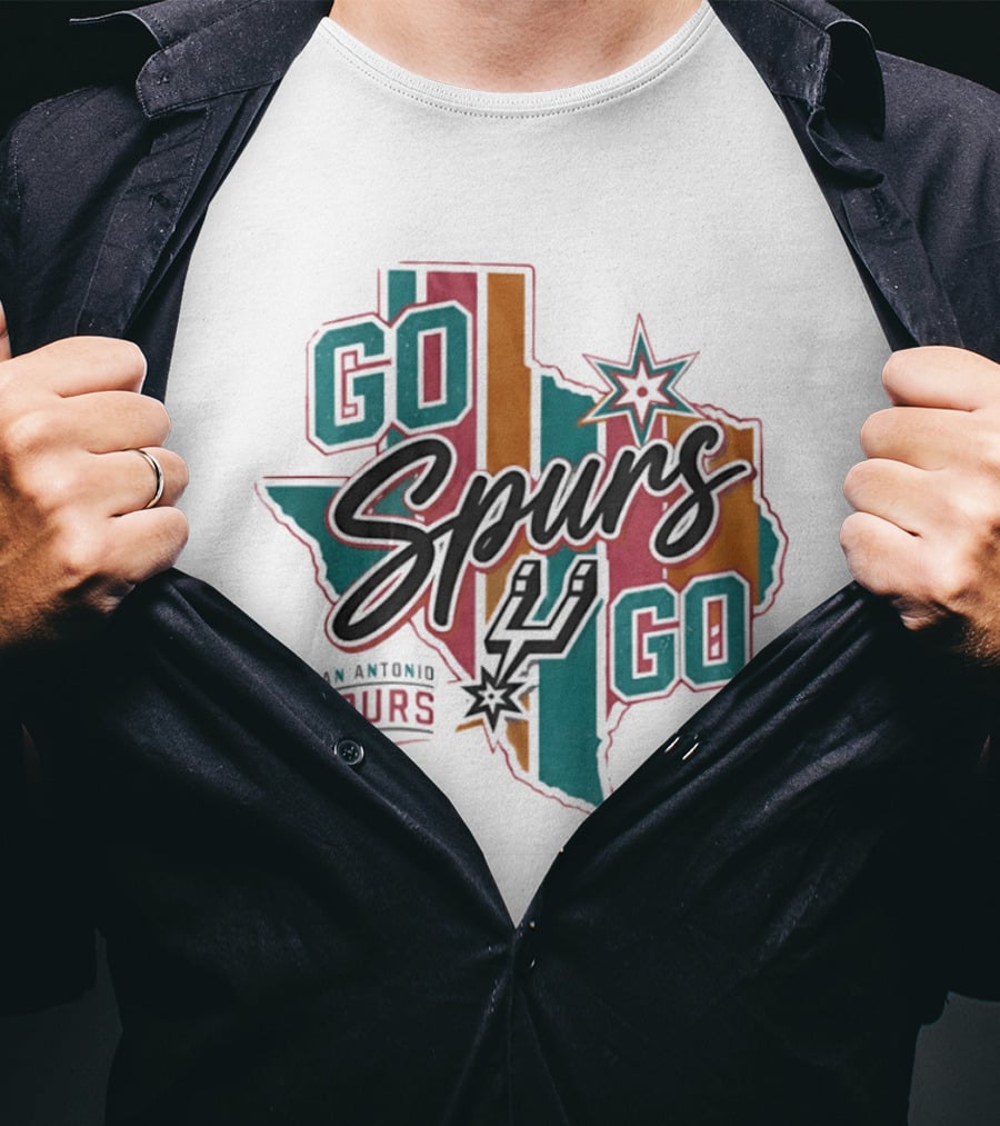 Go Spurs Go San Antonio Spurs Game Day Texas Map T-Shirt