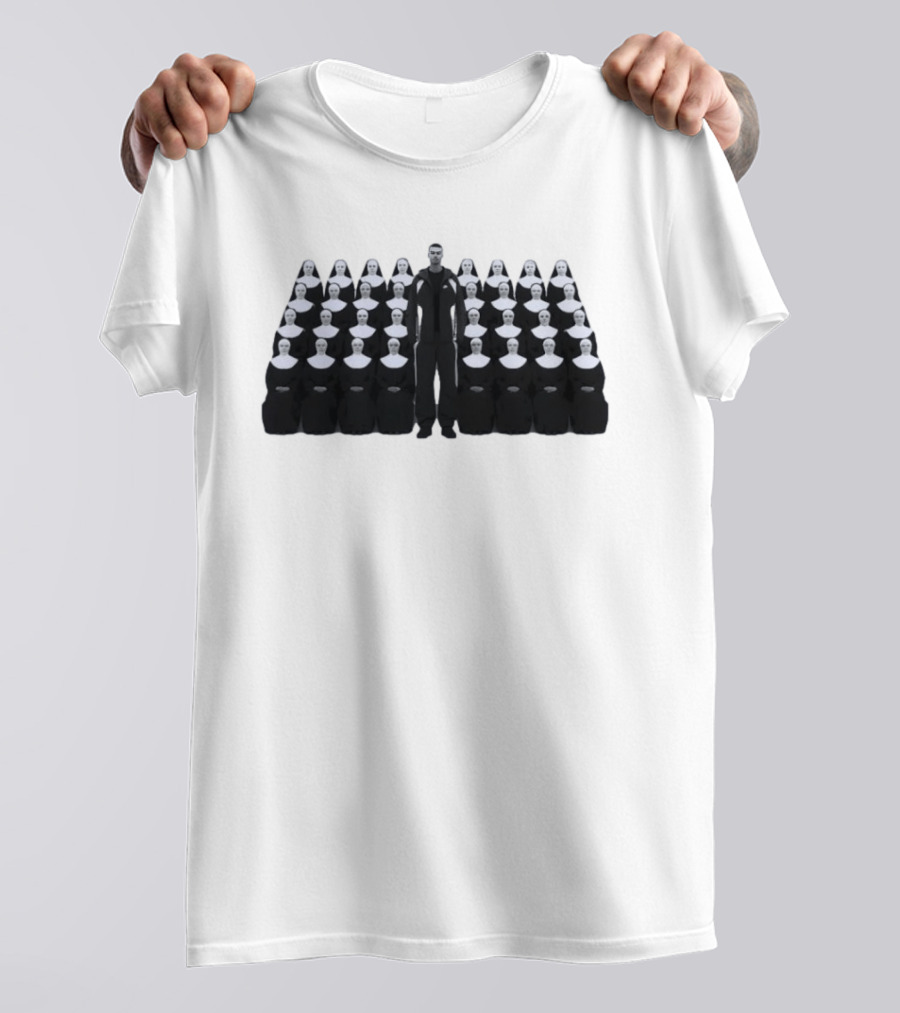 Nike Swoosh Sportswear Tracksuit Modeled By Basketball Star Surrounded By Religious Figures T-Shirt