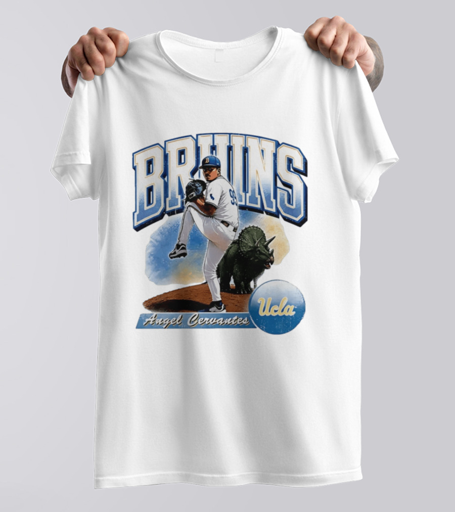 UCLA Bruins Angel Cervantes Baseball Player With Dinosaur T-Shirt