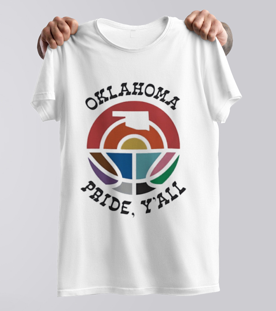 Oklahoma Pride Y'all Colorful State Sunset T-Shirt
