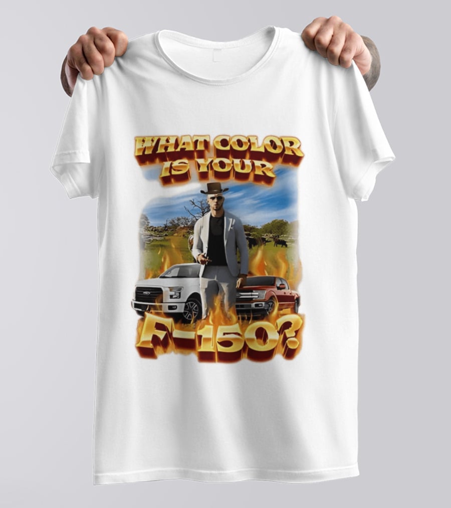 What Color Is Your F 150 Cowboy Fire Landscape T-Shirt