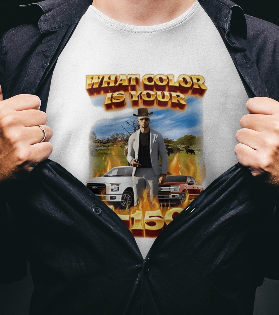 What Color Is Your F 150 Cowboy Fire Landscape T-Shirt