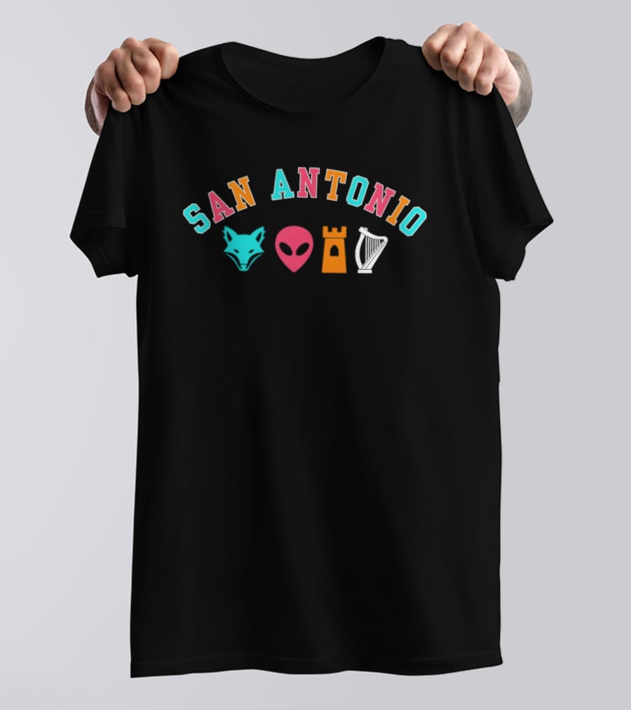 San Antonio Fox Alien Castle Harp T-Shirt