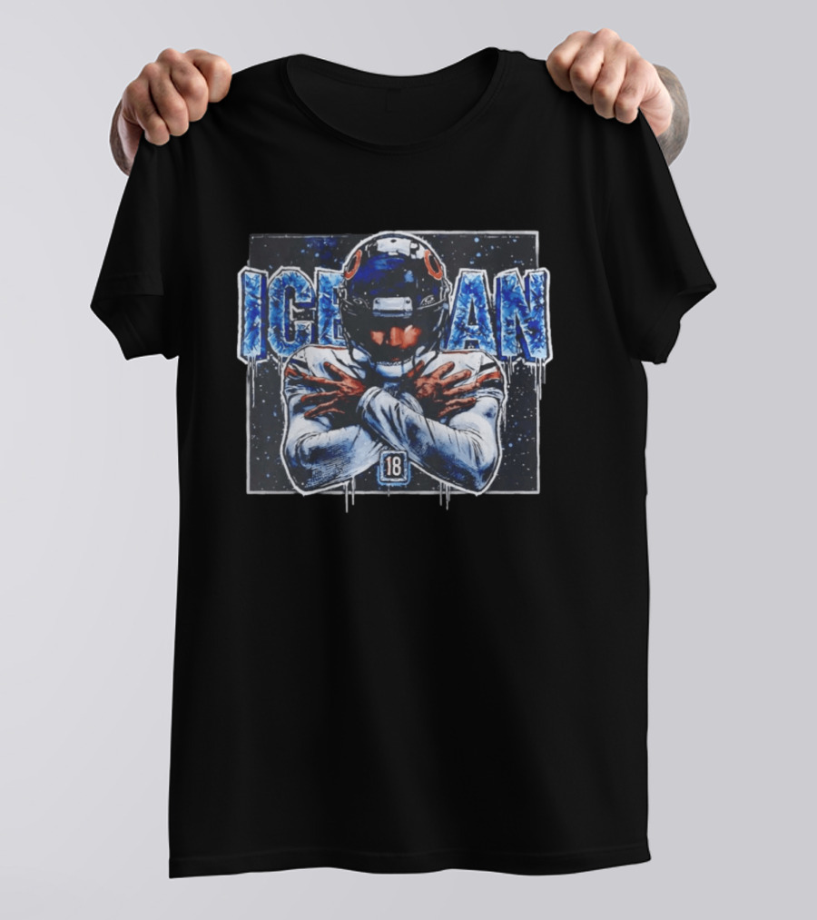 Iceman 18 Chicago Bears Football Player Crossing Arms NFL Fan T-Shirt
