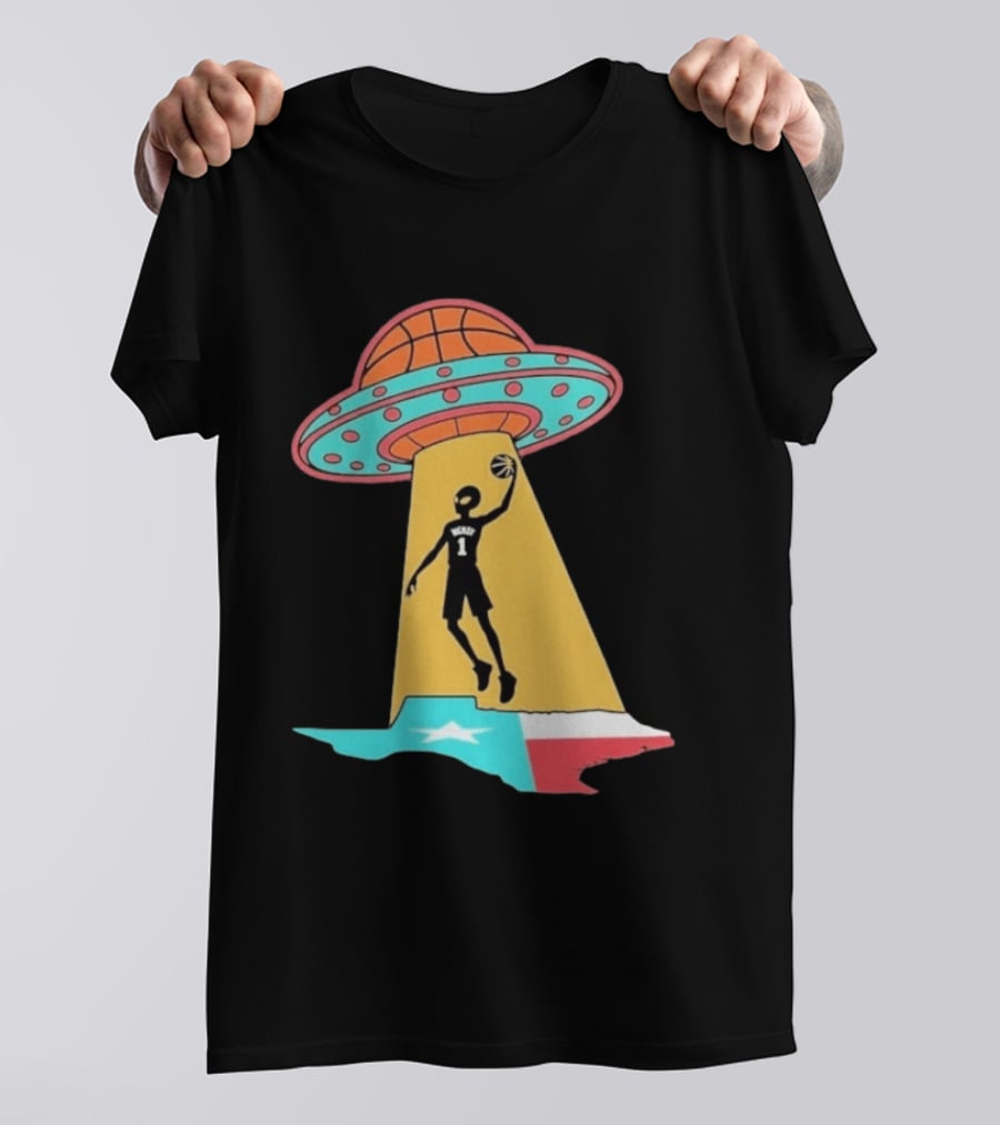 San Antonio Wemby The Alien Spurs Star UFO Basketball Texas T-Shirt