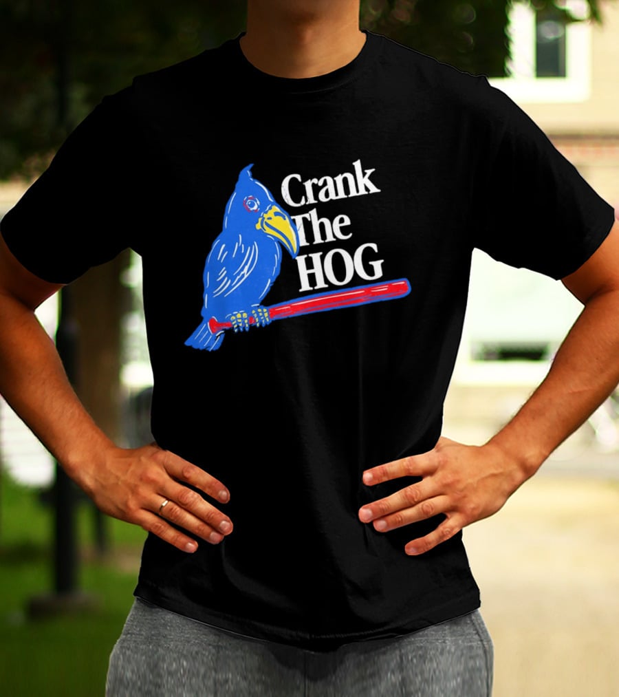 Kansas Jayhawks Crank The Hog Baseball Bird T-Shirt