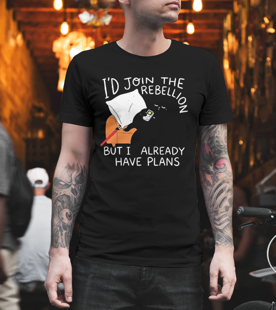 Lazy Cat Gaming Couch Rebellion Plans Funny Humor T-Shirt