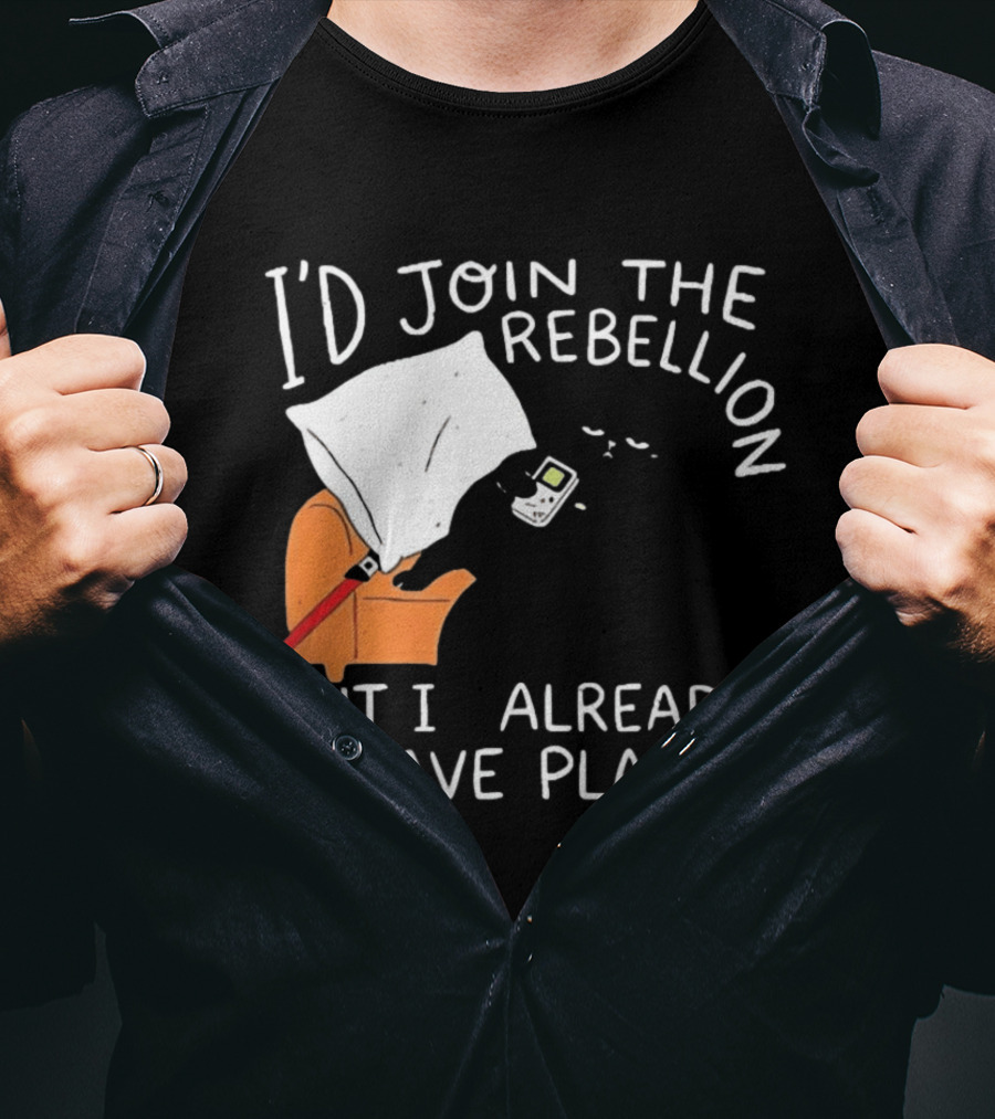 Lazy Cat Gaming Couch Rebellion Plans Funny Humor T-Shirt