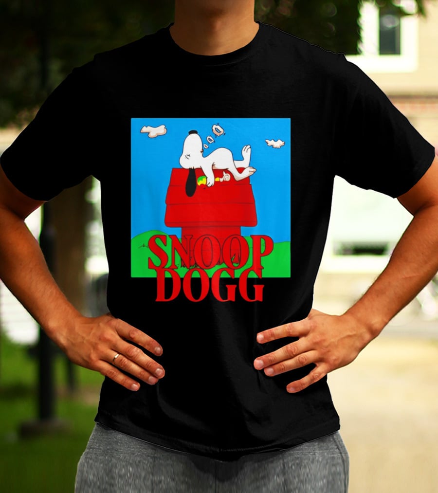 Snoop Dogg Snoopy Parody Relaxing On Doghouse T-Shirt