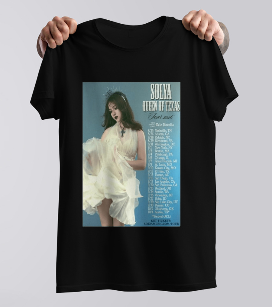 Solya Queen Of Texas Tour 2026 With Special Guest Tele Novella T-Shirt
