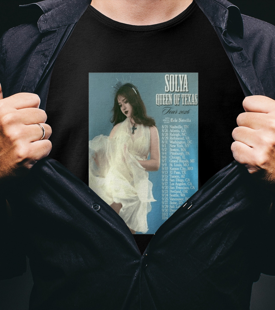 Solya Queen Of Texas Tour 2026 With Special Guest Tele Novella T-Shirt