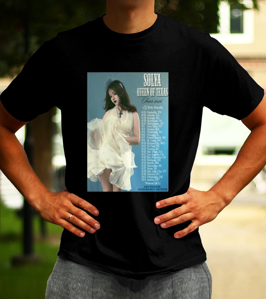 Solya Queen Of Texas Tour 2026 With Special Guest Tele Novella T-Shirt