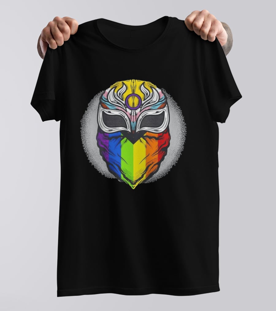 Pride Luchador Mask Rainbow Lucha Wrestling T-Shirt