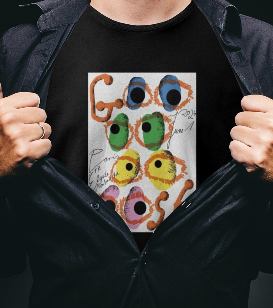 Goose June 1 2026 Élysée Montmartre Paris France Colorful Eyes T-Shirt