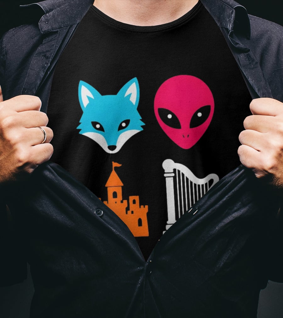 Spurs Fox Alien Castle Harper Basketball Meme T-Shirt