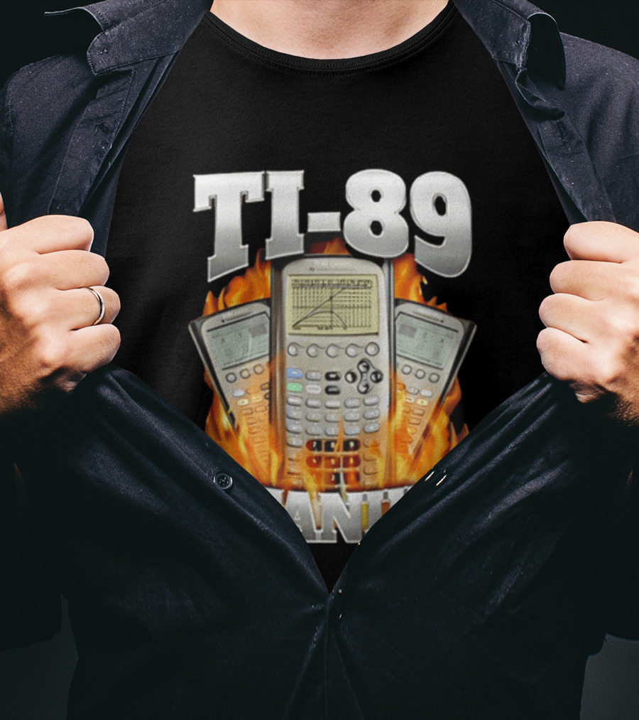 TI 89 Titanium Calculator With Graphing Flames T-Shirt