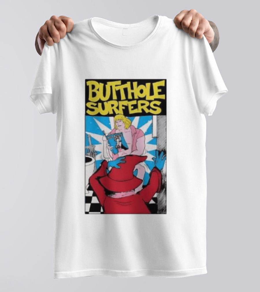 Butthole Surfers Comic Cover With Wizard And Bathroom Scene T-Shirt