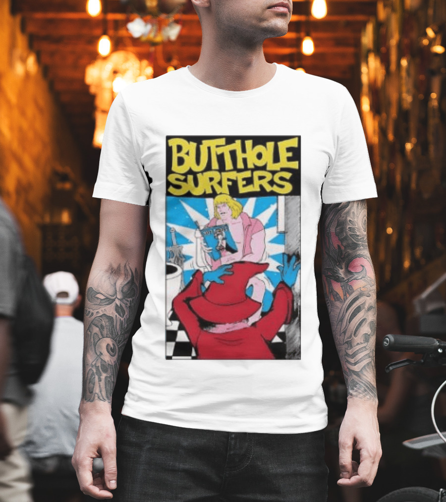 Butthole Surfers Comic Cover With Wizard And Bathroom Scene T-Shirt