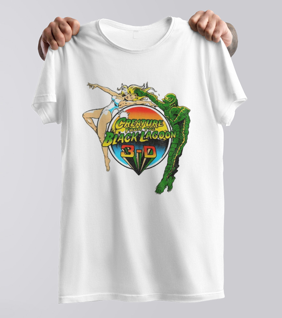 Creature From The Black Lagoon 3 D Gill Man Cartoon T-Shirt