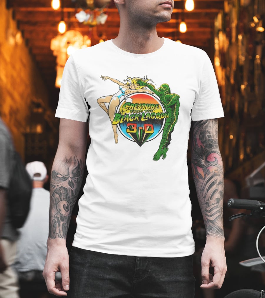 Creature From The Black Lagoon 3 D Gill Man Cartoon T-Shirt
