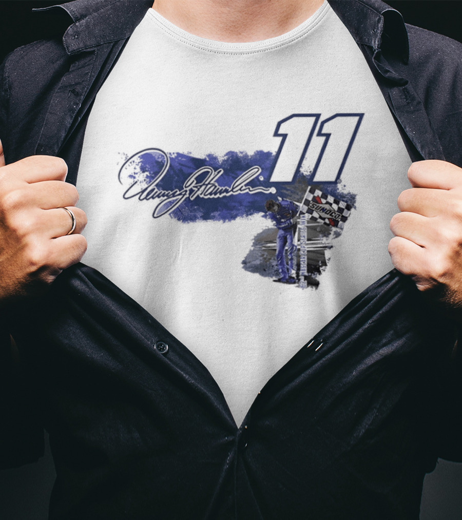 Denny Hamlin 11 Signature NASCAR Cup Series Sunoco Racing T-Shirt