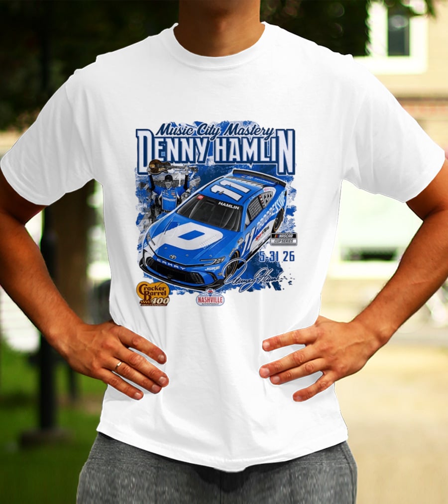 Music City Mastery Denny Hamlin Cracker Barrel 400 Nashville Superspeedway 2026 NASCAR Cup Series T-Shirt
