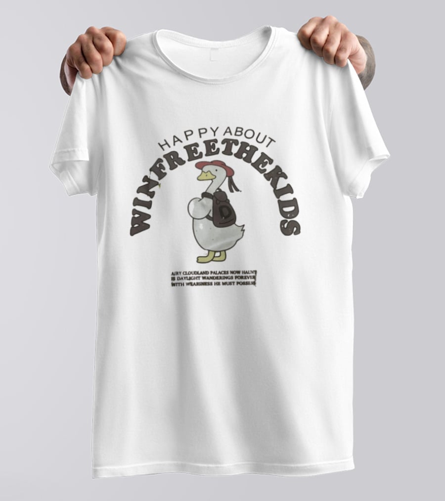 Happy About Winfreethekids Duck With Backpack T-Shirt