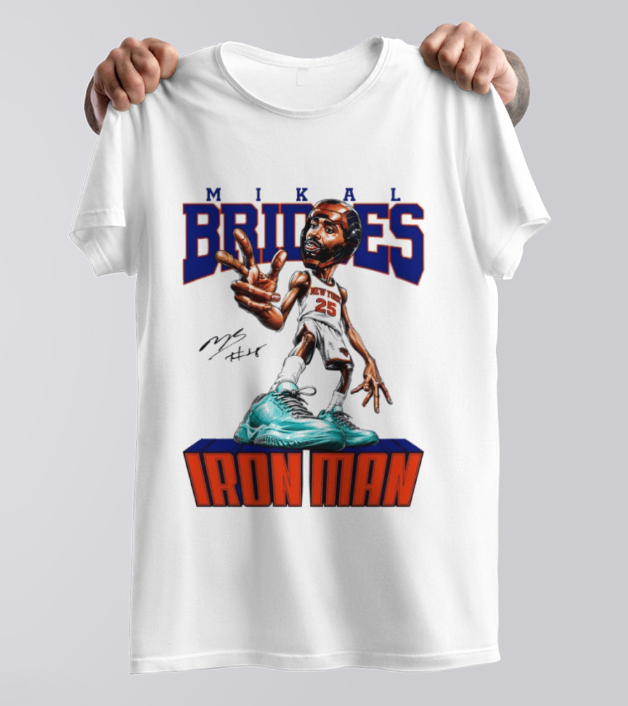 Mikal Bridges Iron Man New York Knicks NBA 2026 T-Shirt