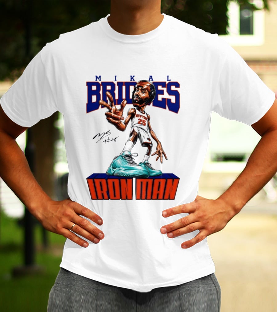 Mikal Bridges Iron Man New York Knicks NBA 2026 T-Shirt