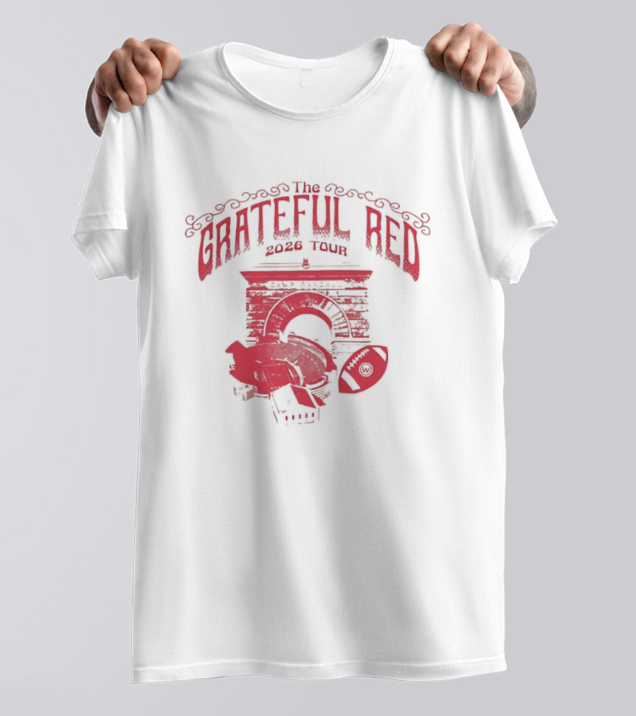 Grateful Dead The Grateful Red 2026 Tour Camp Randall Wisconsin Badgers Football College T-Shirt
