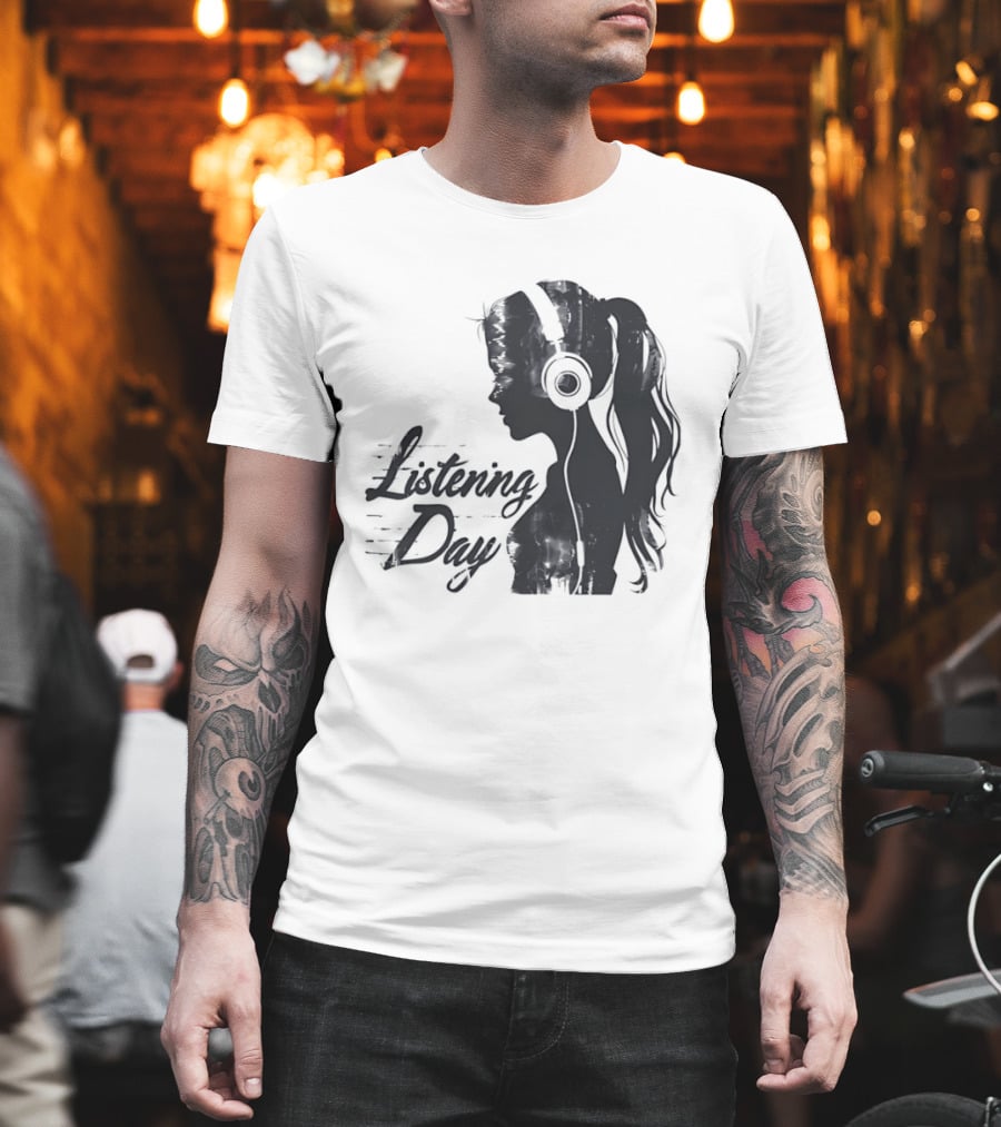 Listening Day Headphones Audio Music Concert T-Shirt
