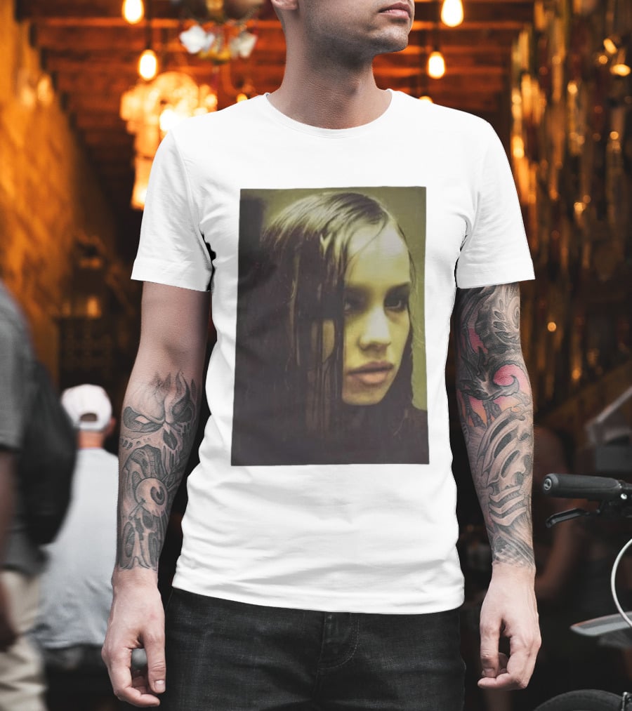 Raf Simons FW18 Christiane F Wet Hair Portrait Fashion T-Shirt