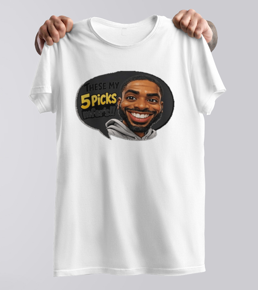 These My 5 Picks Mikal Bridges Caricature T-Shirt