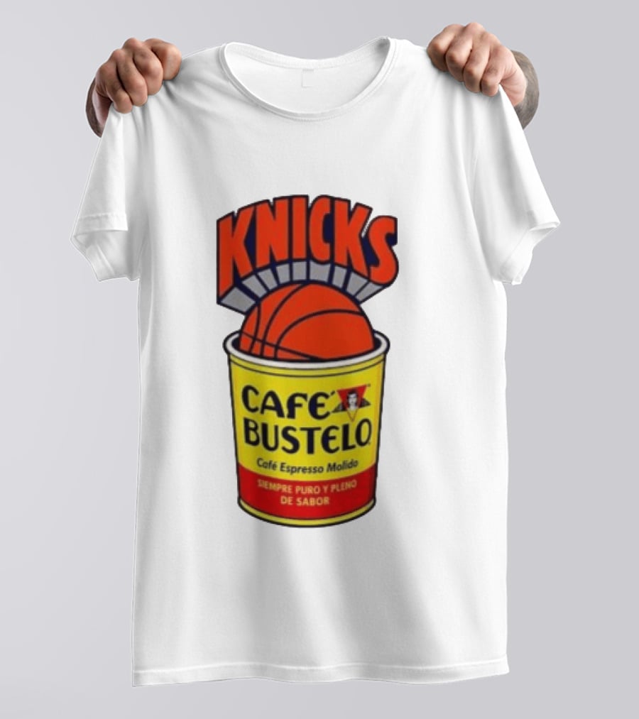 New York Knicks Cafe Bustelo Espresso Molido Basketball NBA T-Shirt
