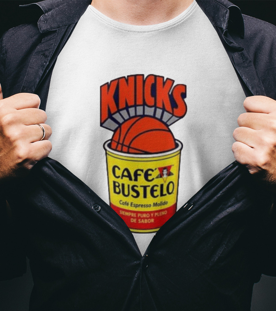 New York Knicks Cafe Bustelo Espresso Molido Basketball NBA T-Shirt