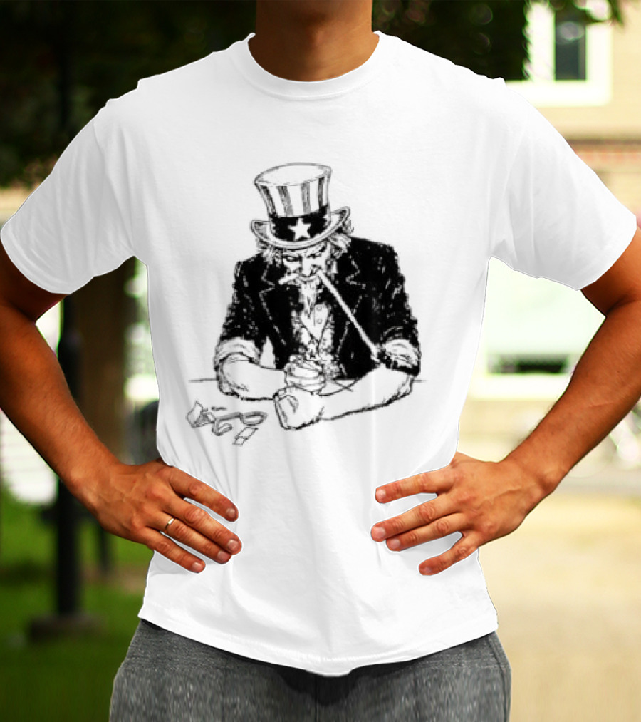 Uncle Sam Heroin Addiction Syringe Needle Dark T-Shirt