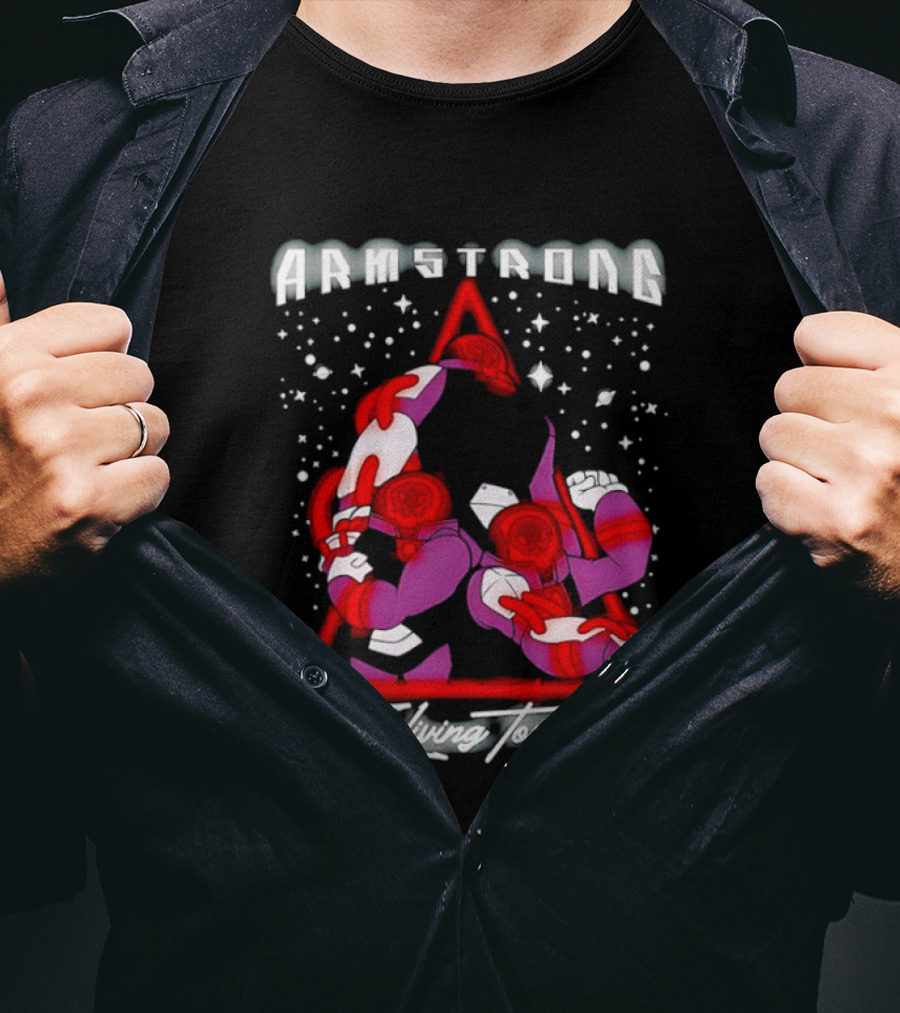 Armstrong The Living Tombstone Red Purple Robot Characters T-Shirt