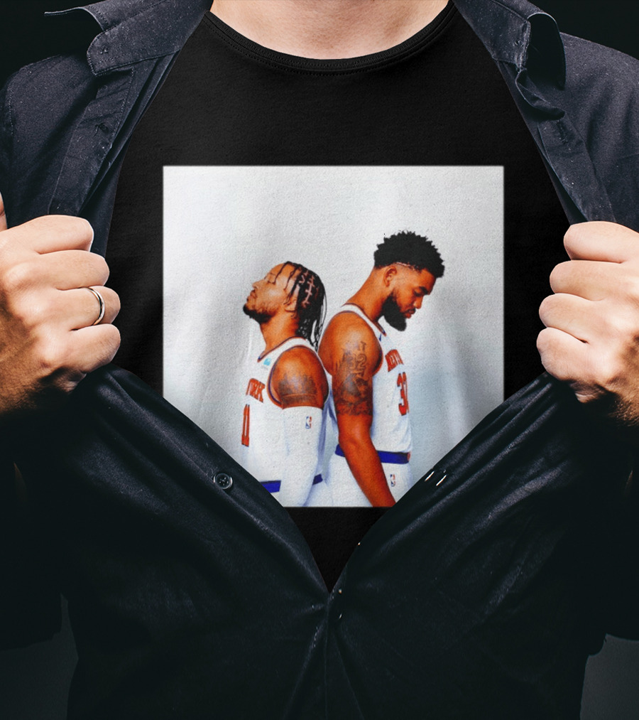 Knicks Basketball Players Brunson Towns Parental Advisory Album Cover T-Shirt