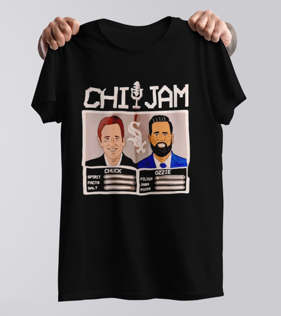 CHI JAM Chuck Garfien Ozzie Guillen Chicago White Sox Spirit Facts Salt Filter Jabs Picks T-Shirt