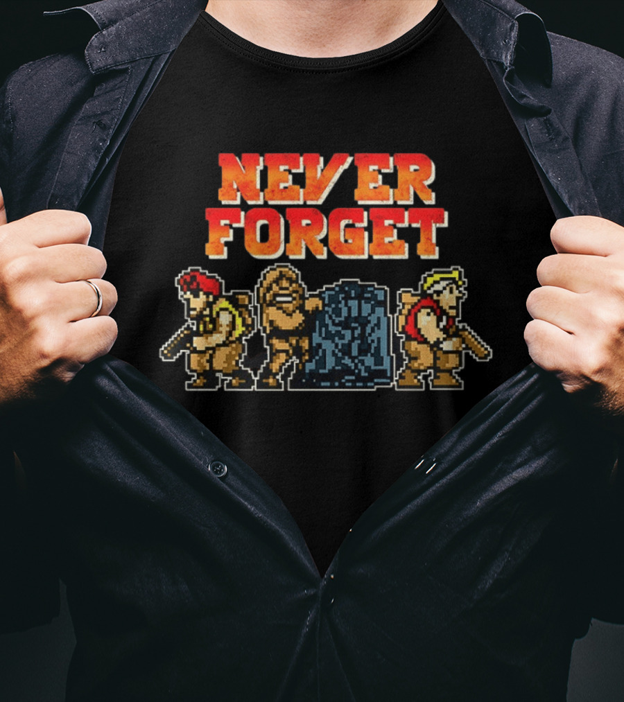 Contra Bill And Lance Never Forget Retro Pixel T-Shirt