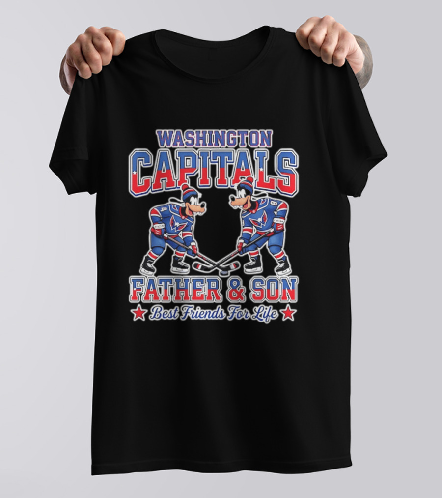 Washington Capitals Goofy Father And Son Best Friends For Life Disney Hockey T-Shirt
