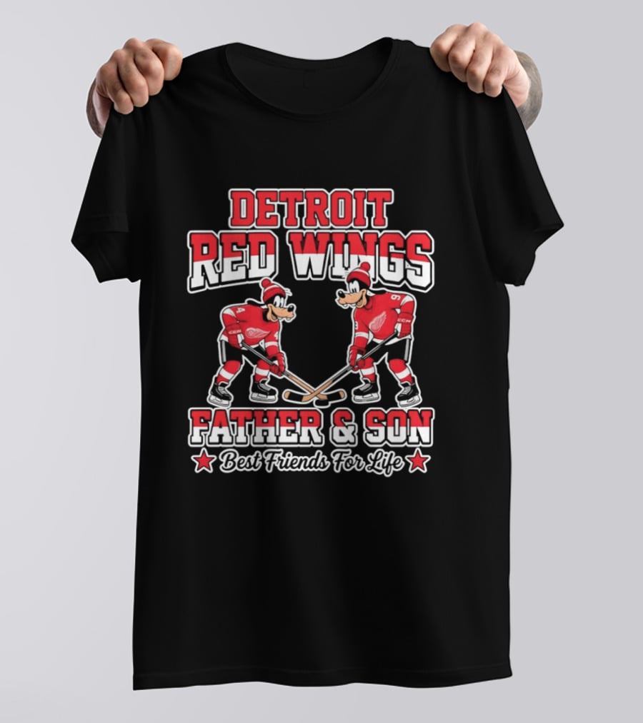 Detroit Red Wings Goofy Father Son Best Friends For Life T-Shirt