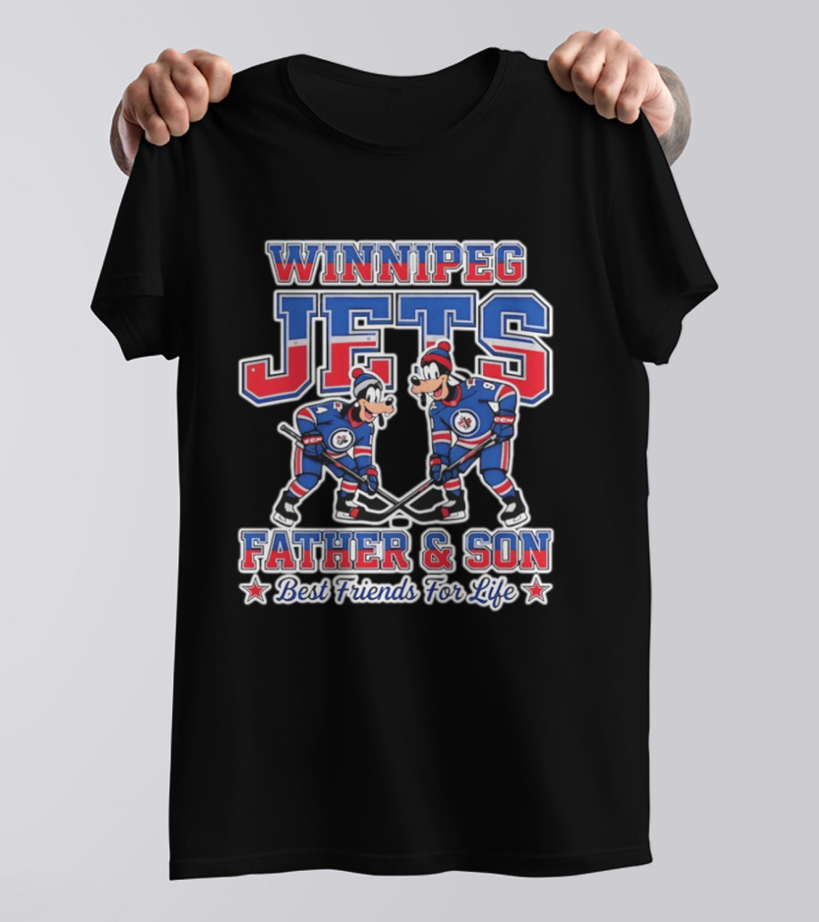 Winnipeg Jets Disney Goofy Father And Son Best Friends For Life T-Shirt